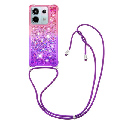 YB Quicksand Series-6 for Xiaomi Redmi Note 13 Pro 5G / Poco X6 5G Phone Case TPU Phone Cover with Lanyard