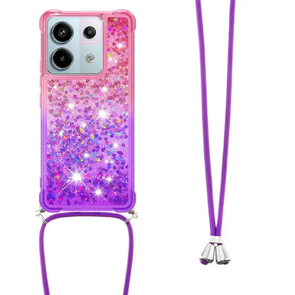 YB Quicksand Series-6 for Xiaomi Redmi Note 13 Pro 5G / Poco X6 5G Phone Case TPU Phone Cover with Lanyard