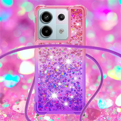 YB Quicksand Series-6 for Xiaomi Redmi Note 13 Pro 5G / Poco X6 5G Phone Case TPU Phone Cover with Lanyard