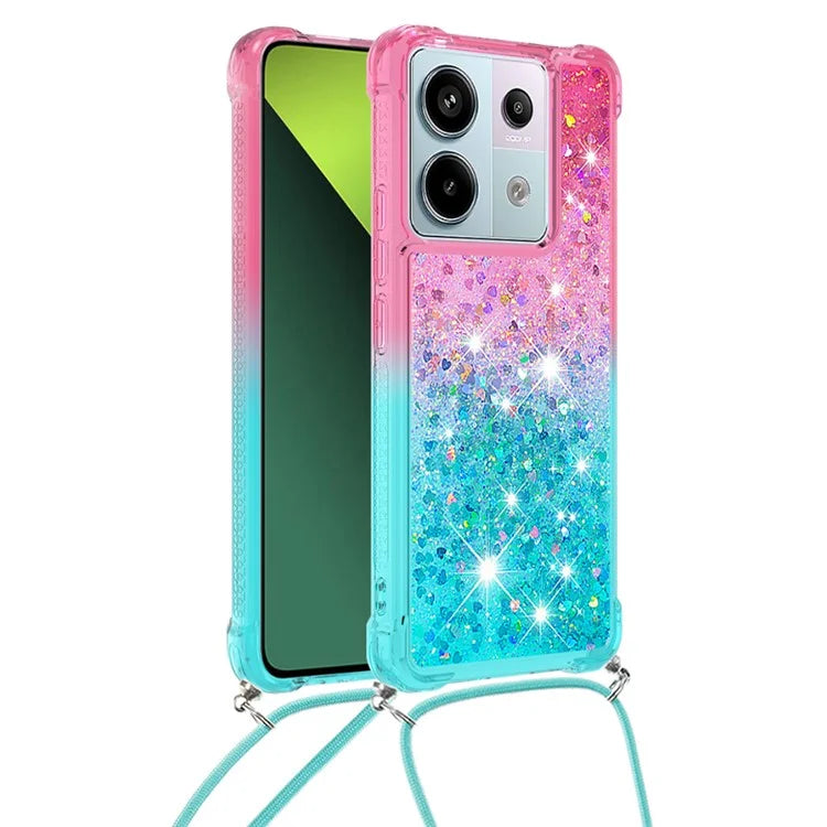 YB Quicksand Series-6 for Xiaomi Redmi Note 13 Pro 5G / Poco X6 5G Phone Case TPU Phone Cover with Lanyard