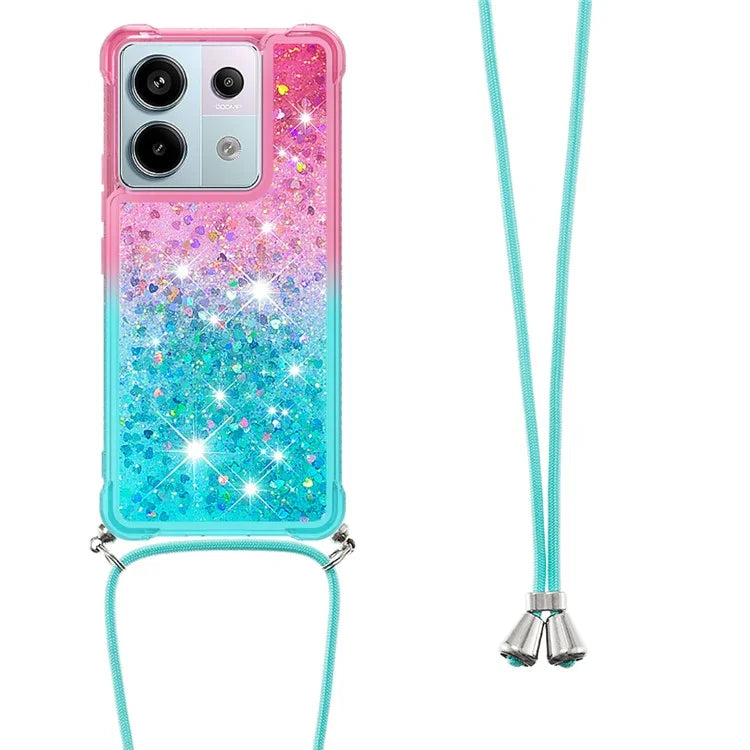 YB Quicksand Series-6 for Xiaomi Redmi Note 13 Pro 5G / Poco X6 5G Phone Case TPU Phone Cover with Lanyard