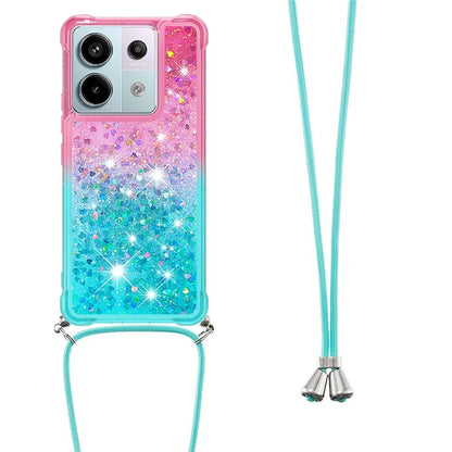 YB Quicksand Series-6 for Xiaomi Redmi Note 13 Pro 5G / Poco X6 5G Phone Case TPU Phone Cover with Lanyard