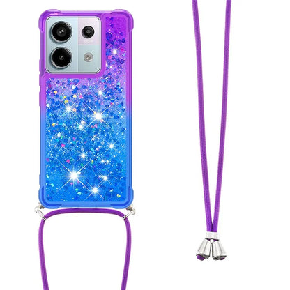 YB Quicksand Series-6 for Xiaomi Redmi Note 13 Pro 5G / Poco X6 5G Phone Case TPU Phone Cover with Lanyard