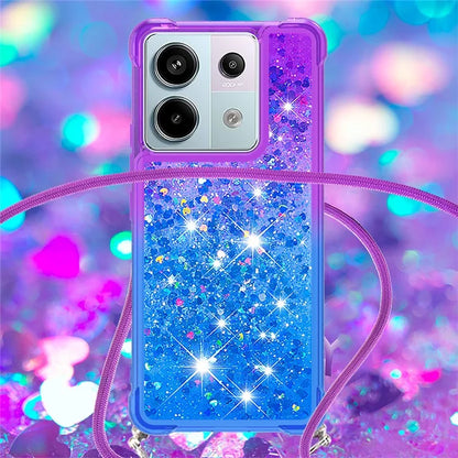 YB Quicksand Series-6 for Xiaomi Redmi Note 13 Pro 5G / Poco X6 5G Phone Case TPU Phone Cover with Lanyard