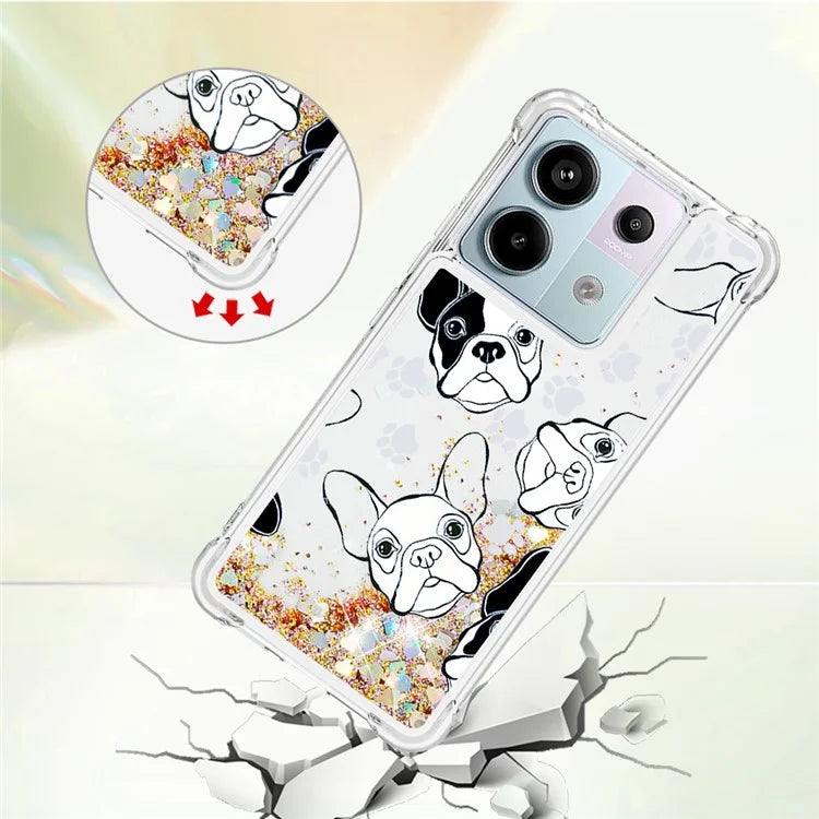 YB Quicksand Series-2 For Xiaomi Redmi Note 13 Pro 5G / Poco X6 5G Quicksand Case Pattern TPU Phone Cover