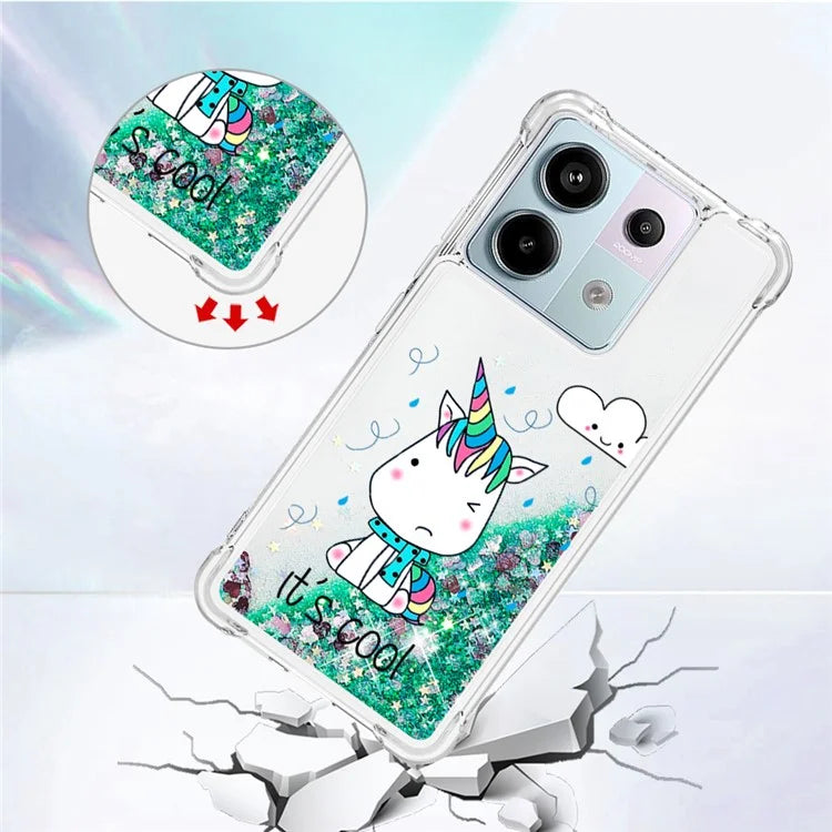 YB Quicksand Series-2 For Xiaomi Redmi Note 13 Pro 5G / Poco X6 5G Quicksand Case Pattern TPU Phone Cover