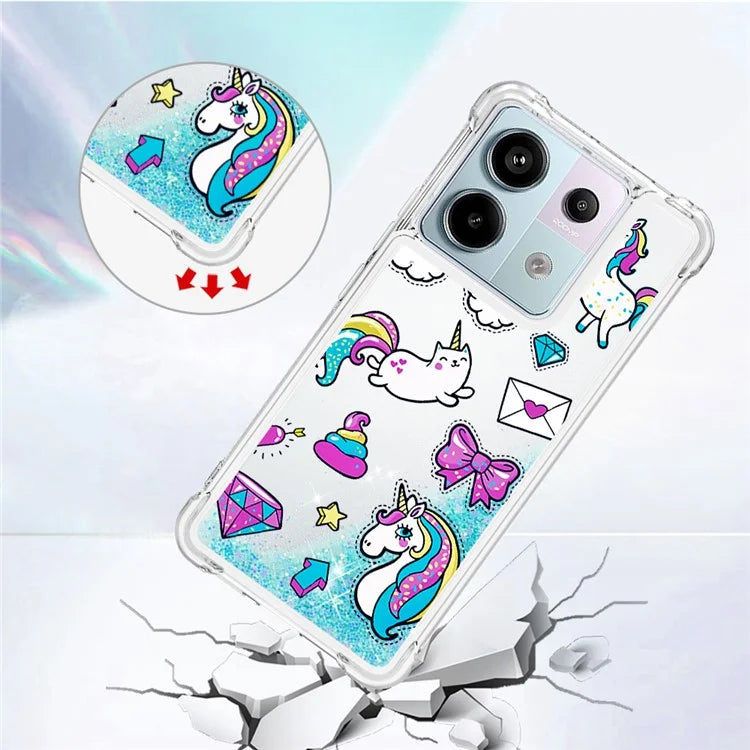 YB Quicksand Series-2 For Xiaomi Redmi Note 13 Pro 5G / Poco X6 5G Quicksand Case Pattern TPU Phone Cover