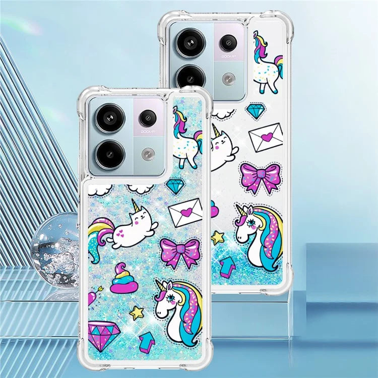 YB Quicksand Series-2 For Xiaomi Redmi Note 13 Pro 5G / Poco X6 5G Quicksand Case Pattern TPU Phone Cover