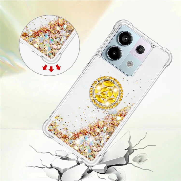 YB Quicksand Series-7 for Xiaomi Redmi Note 13 Pro 5G / Poco X6 5G Case Kickstand TPU Phone Cover