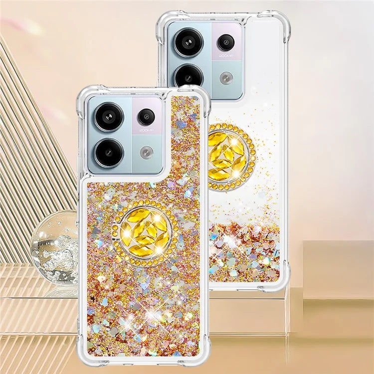 YB Quicksand Series-7 for Xiaomi Redmi Note 13 Pro 5G / Poco X6 5G Case Kickstand TPU Phone Cover