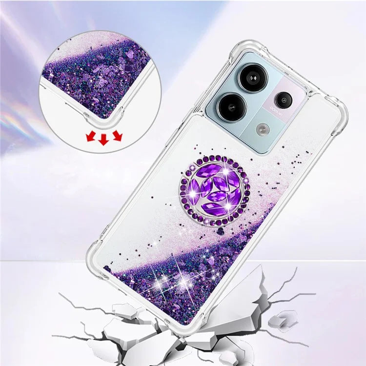 YB Quicksand Series-7 for Xiaomi Redmi Note 13 Pro 5G / Poco X6 5G Case Kickstand TPU Phone Cover