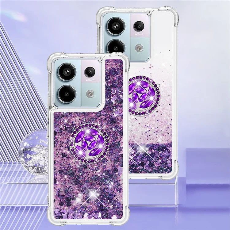 YB Quicksand Series-7 for Xiaomi Redmi Note 13 Pro 5G / Poco X6 5G Case Kickstand TPU Phone Cover
