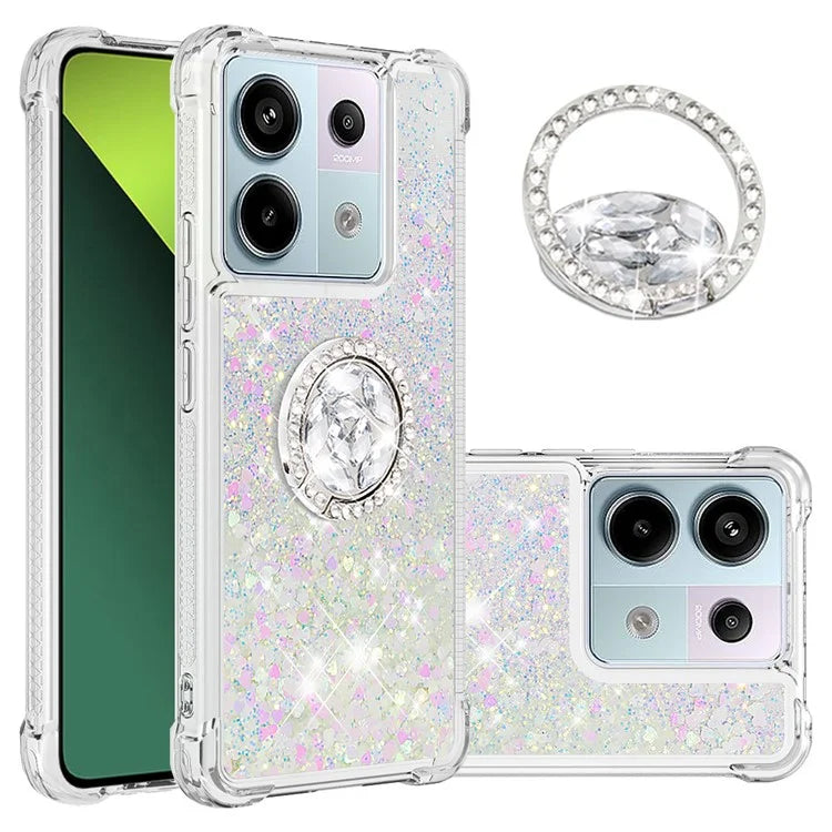 YB Quicksand Series-7 for Xiaomi Redmi Note 13 Pro 5G / Poco X6 5G Case Kickstand TPU Phone Cover