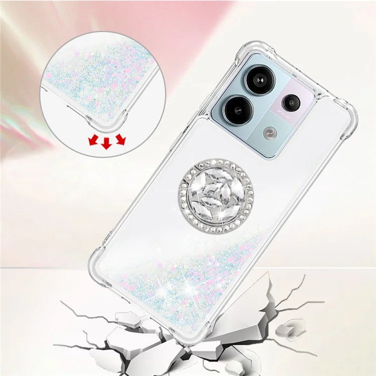 YB Quicksand Series-7 for Xiaomi Redmi Note 13 Pro 5G / Poco X6 5G Case Kickstand TPU Phone Cover