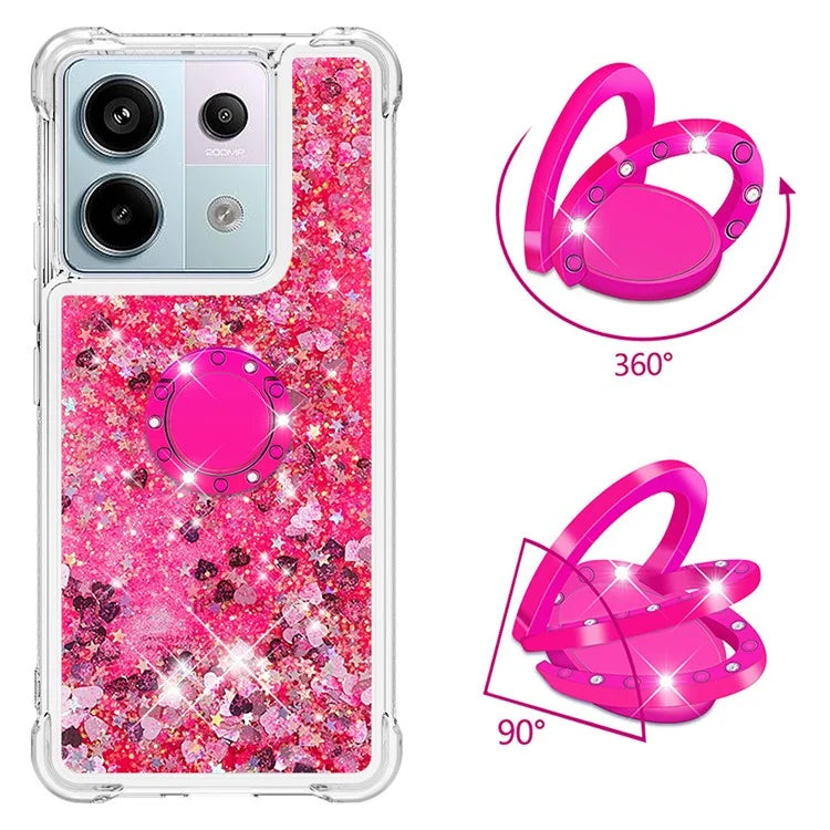 YB Quicksand Series-7 for Xiaomi Redmi Note 13 Pro 5G / Poco X6 5G Case Kickstand TPU Phone Cover