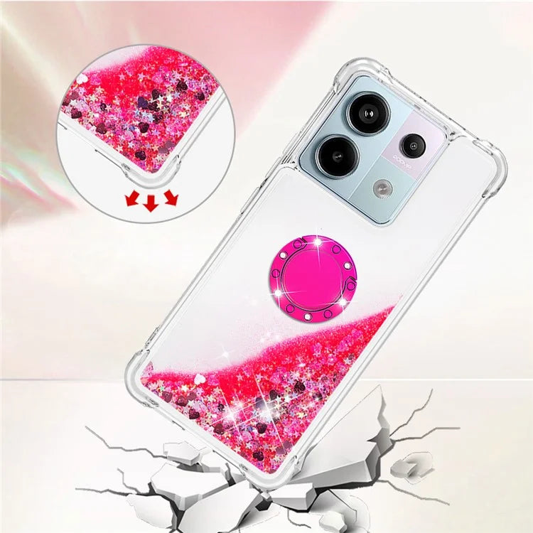 YB Quicksand Series-7 for Xiaomi Redmi Note 13 Pro 5G / Poco X6 5G Case Kickstand TPU Phone Cover