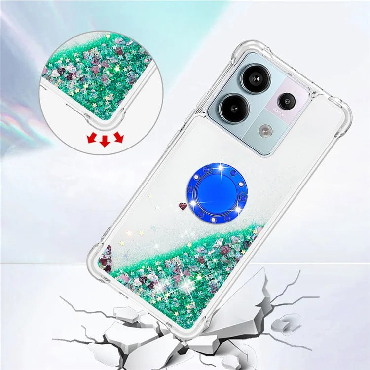 YB Quicksand Series-7 for Xiaomi Redmi Note 13 Pro 5G / Poco X6 5G Case Kickstand TPU Phone Cover