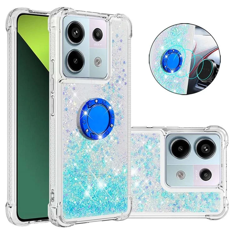 YB Quicksand Series-7 for Xiaomi Redmi Note 13 Pro 5G / Poco X6 5G Case Kickstand TPU Phone Cover