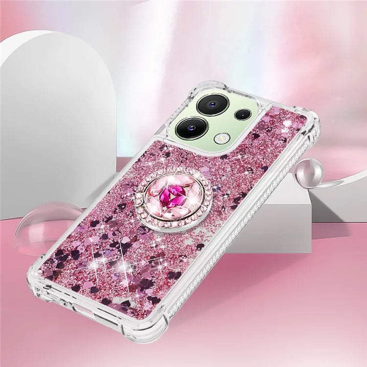 YB Quicksand Series-7 TPU Phone Case for Xiaomi Redmi Note 13 4G Kickstand Cover