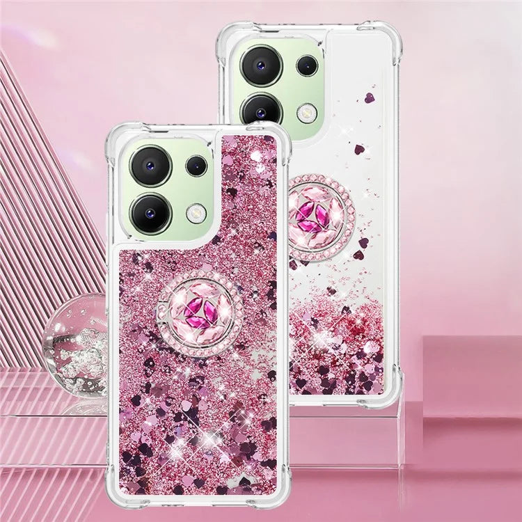 YB Quicksand Series-7 TPU Phone Case for Xiaomi Redmi Note 13 4G Kickstand Cover