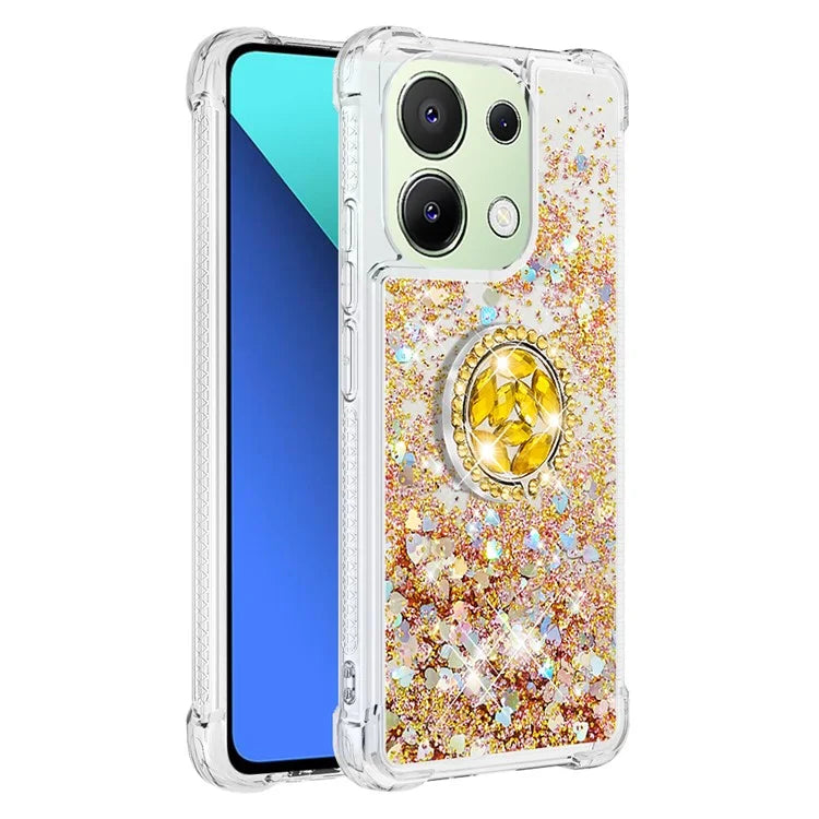 YB Quicksand Series-7 TPU Phone Case for Xiaomi Redmi Note 13 4G Kickstand Cover