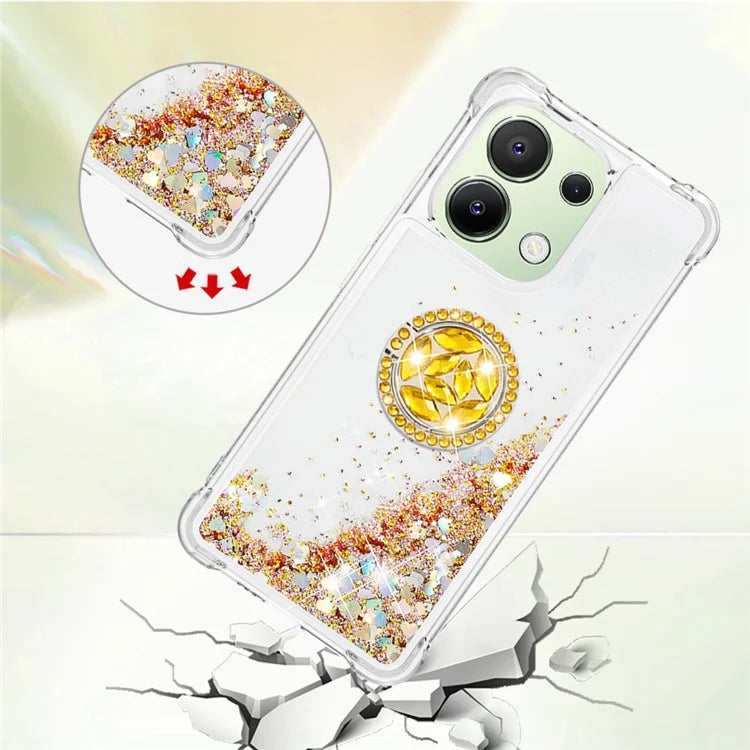 YB Quicksand Series-7 TPU Phone Case for Xiaomi Redmi Note 13 4G Kickstand Cover