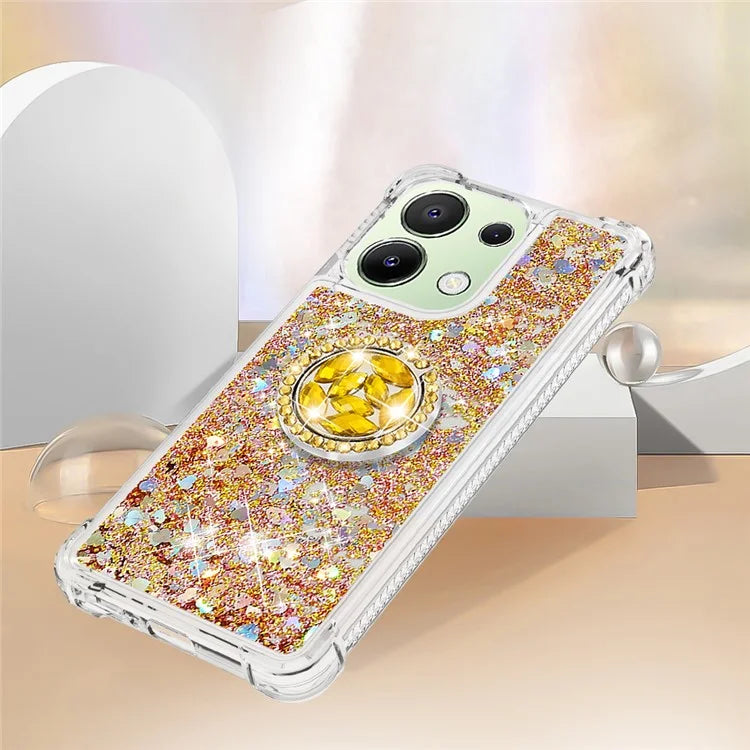 YB Quicksand Series-7 TPU Phone Case for Xiaomi Redmi Note 13 4G Kickstand Cover