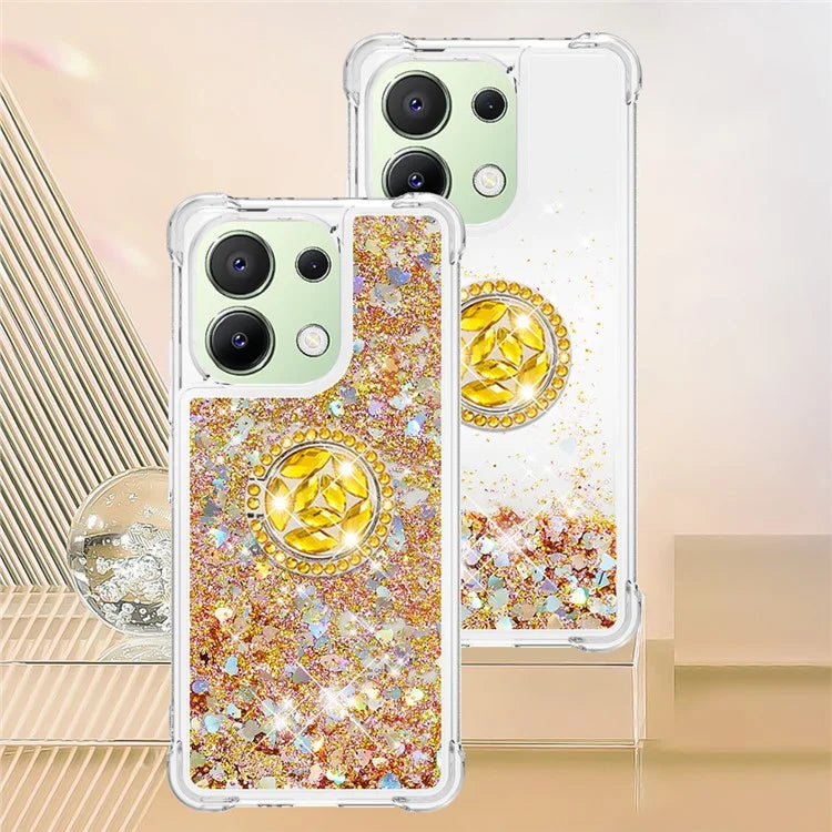 YB Quicksand Series-7 TPU Phone Case for Xiaomi Redmi Note 13 4G Kickstand Cover