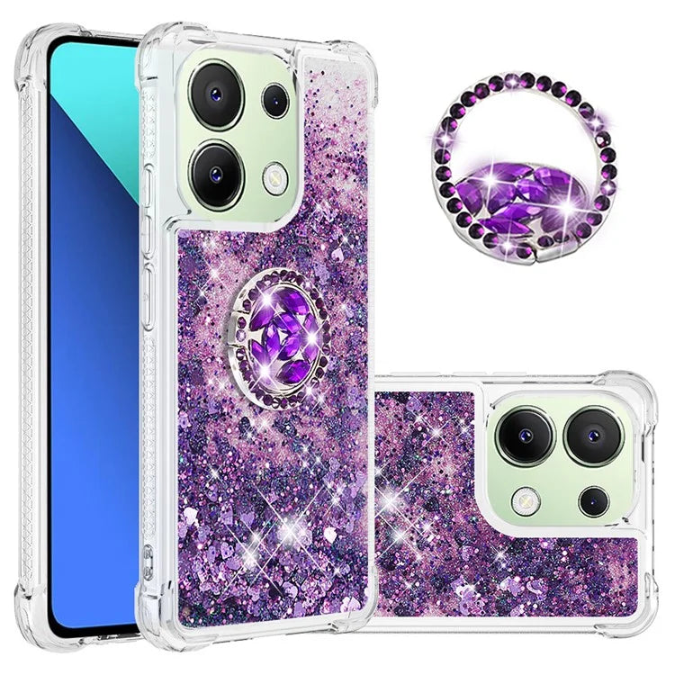 YB Quicksand Series-7 TPU Phone Case for Xiaomi Redmi Note 13 4G Kickstand Cover