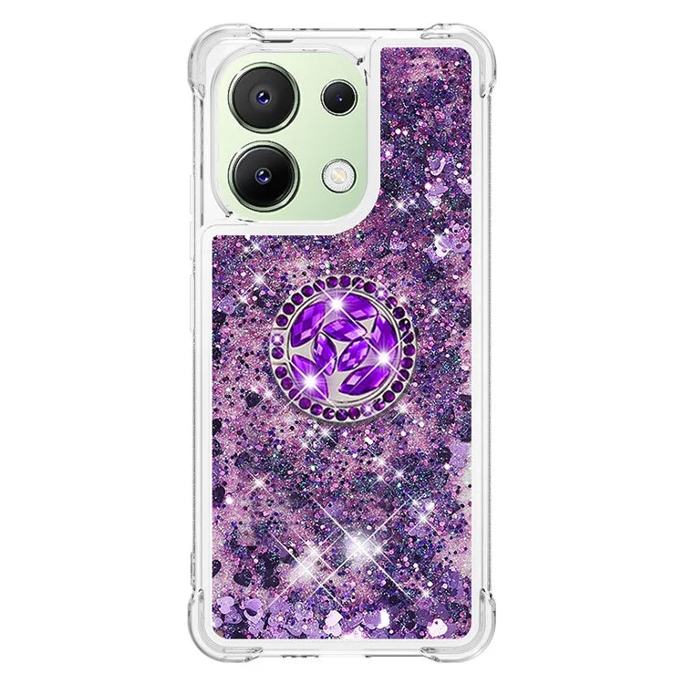 YB Quicksand Series-7 TPU Phone Case for Xiaomi Redmi Note 13 4G Kickstand Cover