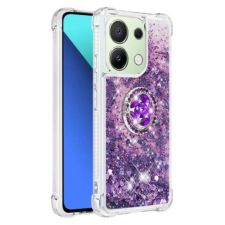 YB Quicksand Series-7 TPU Phone Case for Xiaomi Redmi Note 13 4G Kickstand Cover