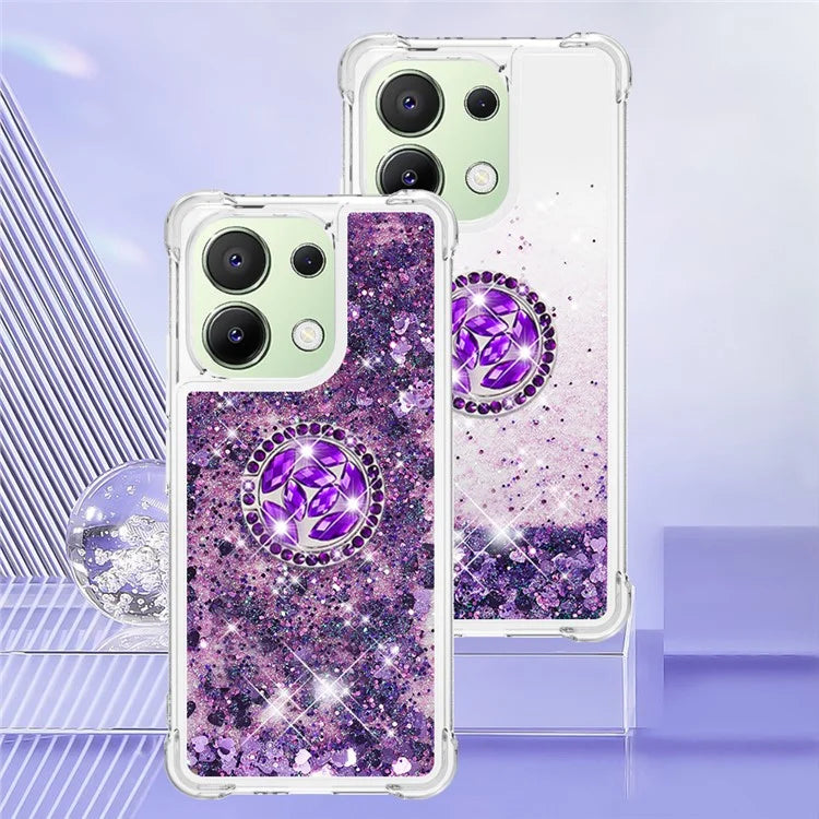 YB Quicksand Series-7 TPU Phone Case for Xiaomi Redmi Note 13 4G Kickstand Cover