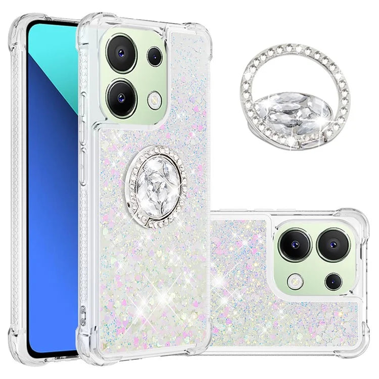 YB Quicksand Series-7 TPU Phone Case for Xiaomi Redmi Note 13 4G Kickstand Cover