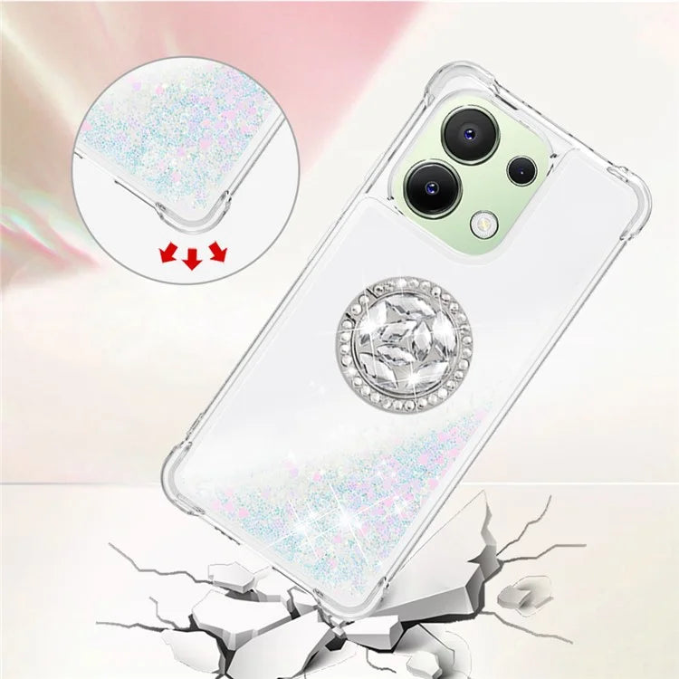YB Quicksand Series-7 TPU Phone Case for Xiaomi Redmi Note 13 4G Kickstand Cover