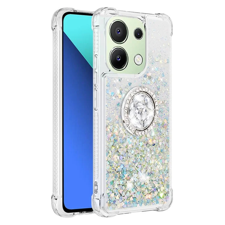 YB Quicksand Series-7 TPU Phone Case for Xiaomi Redmi Note 13 4G Kickstand Cover