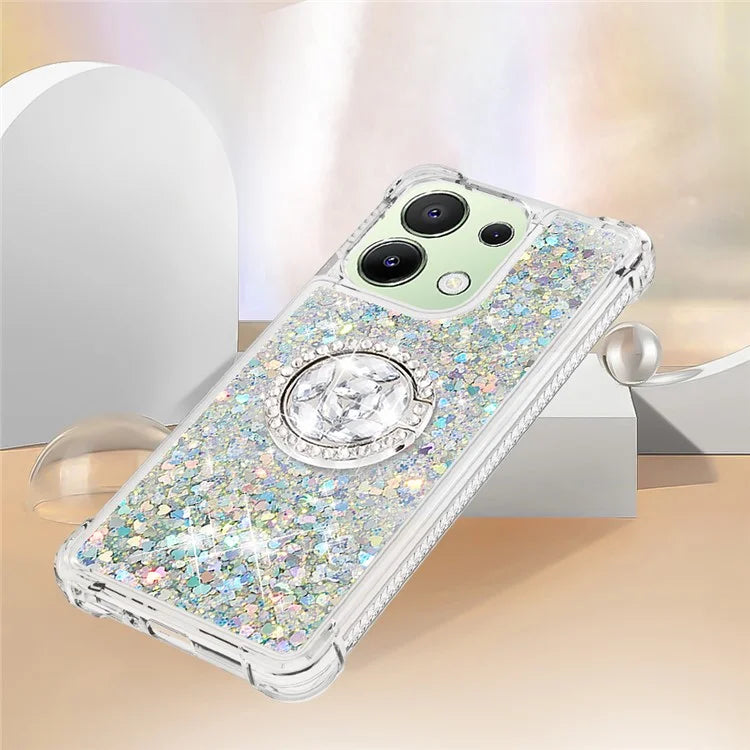 YB Quicksand Series-7 TPU Phone Case for Xiaomi Redmi Note 13 4G Kickstand Cover