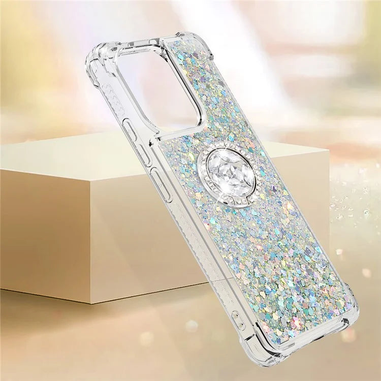 YB Quicksand Series-7 TPU Phone Case for Xiaomi Redmi Note 13 4G Kickstand Cover