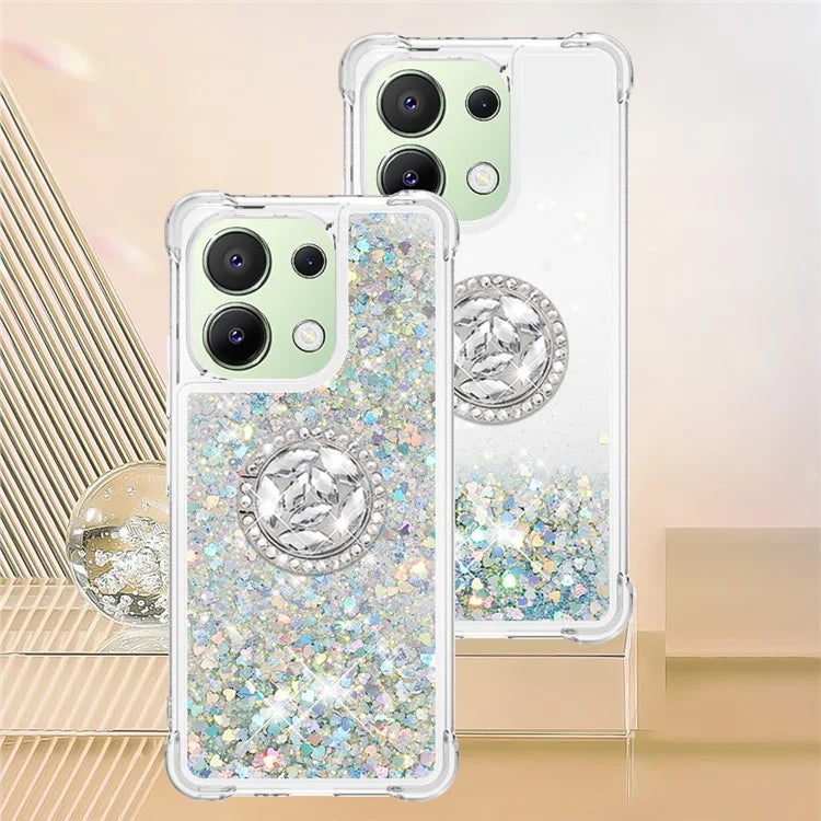 YB Quicksand Series-7 TPU Phone Case for Xiaomi Redmi Note 13 4G Kickstand Cover