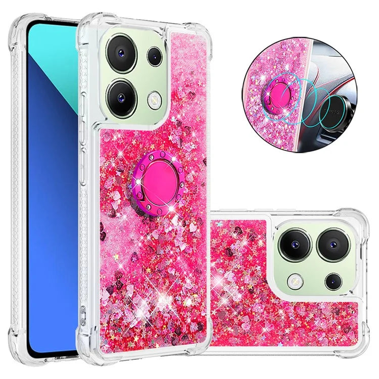 YB Quicksand Series-7 TPU Phone Case for Xiaomi Redmi Note 13 4G Kickstand Cover