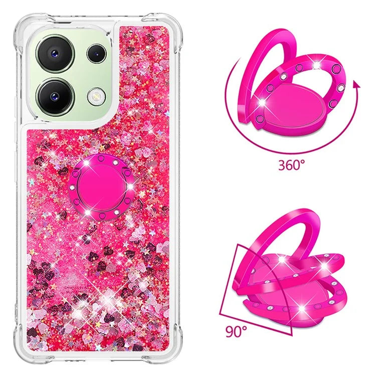 YB Quicksand Series-7 TPU Phone Case for Xiaomi Redmi Note 13 4G Kickstand Cover