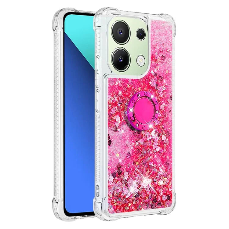 YB Quicksand Series-7 TPU Phone Case for Xiaomi Redmi Note 13 4G Kickstand Cover