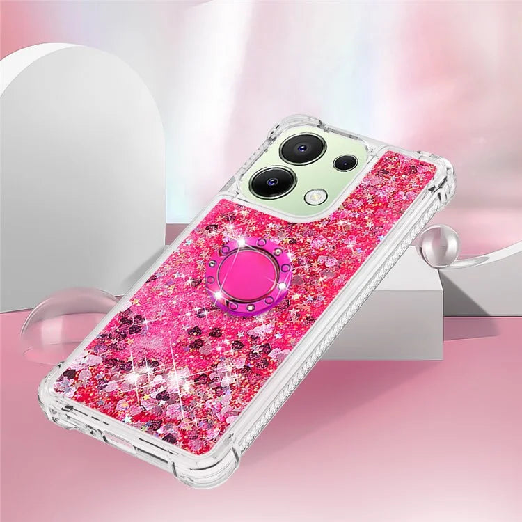 YB Quicksand Series-7 TPU Phone Case for Xiaomi Redmi Note 13 4G Kickstand Cover