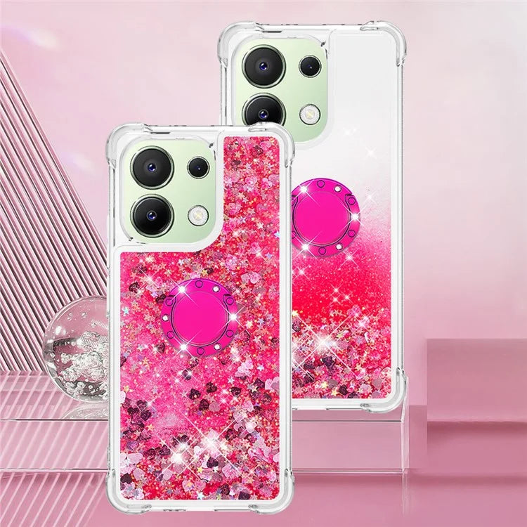 YB Quicksand Series-7 TPU Phone Case for Xiaomi Redmi Note 13 4G Kickstand Cover