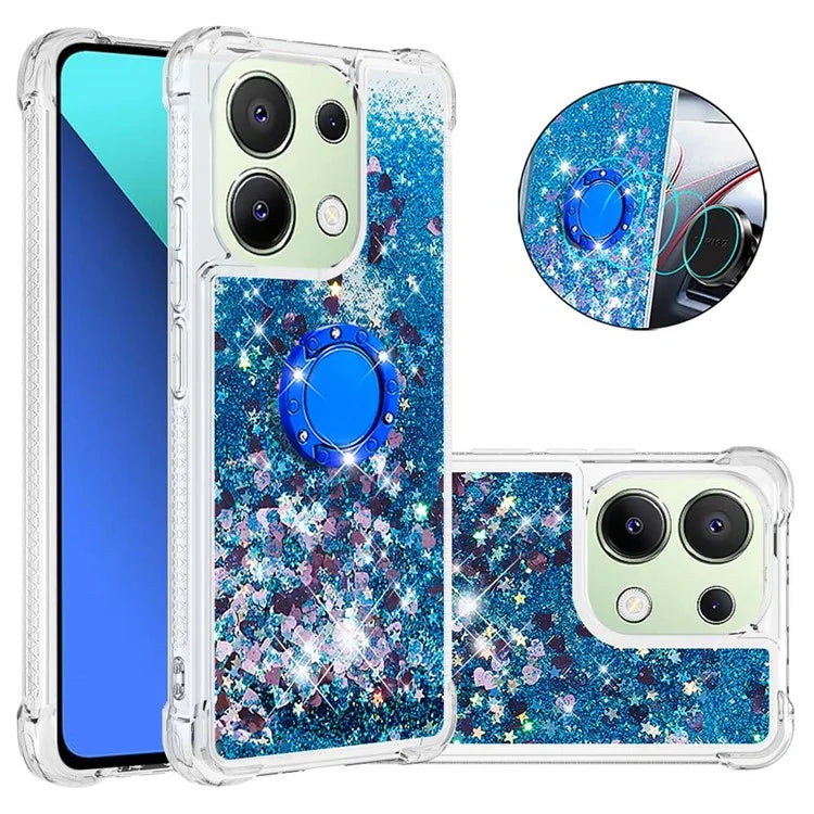 YB Quicksand Series-7 TPU Phone Case for Xiaomi Redmi Note 13 4G Kickstand Cover