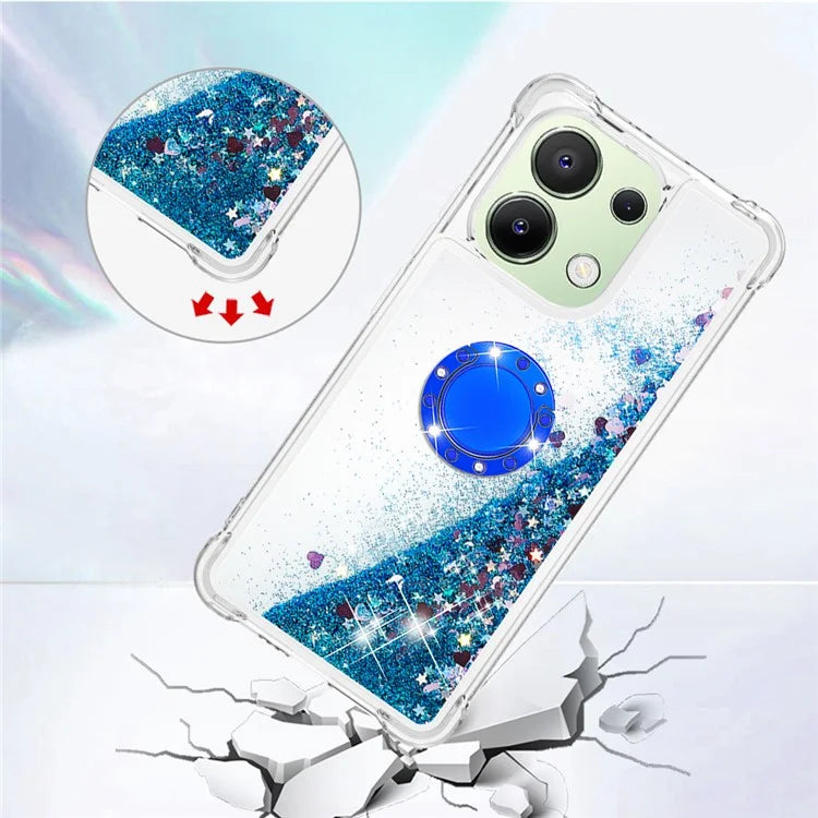 YB Quicksand Series-7 TPU Phone Case for Xiaomi Redmi Note 13 4G Kickstand Cover