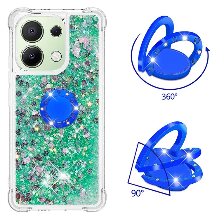 YB Quicksand Series-7 TPU Phone Case for Xiaomi Redmi Note 13 4G Kickstand Cover