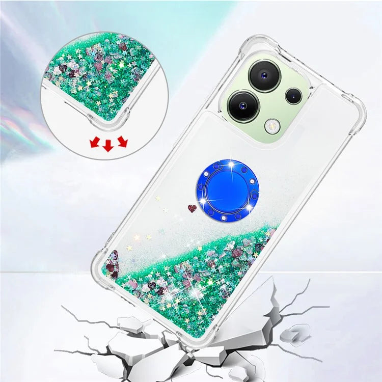 YB Quicksand Series-7 TPU Phone Case for Xiaomi Redmi Note 13 4G Kickstand Cover