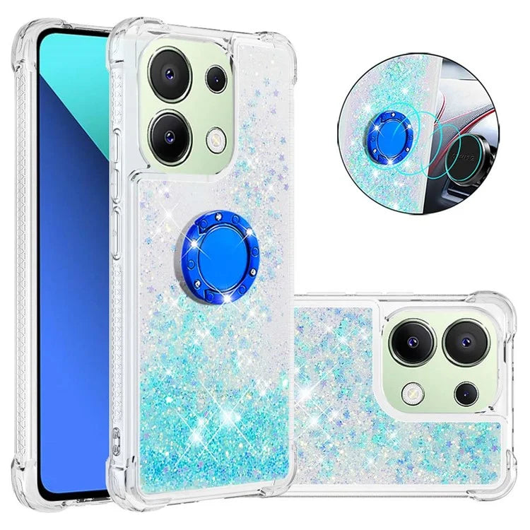 YB Quicksand Series-7 TPU Phone Case for Xiaomi Redmi Note 13 4G Kickstand Cover