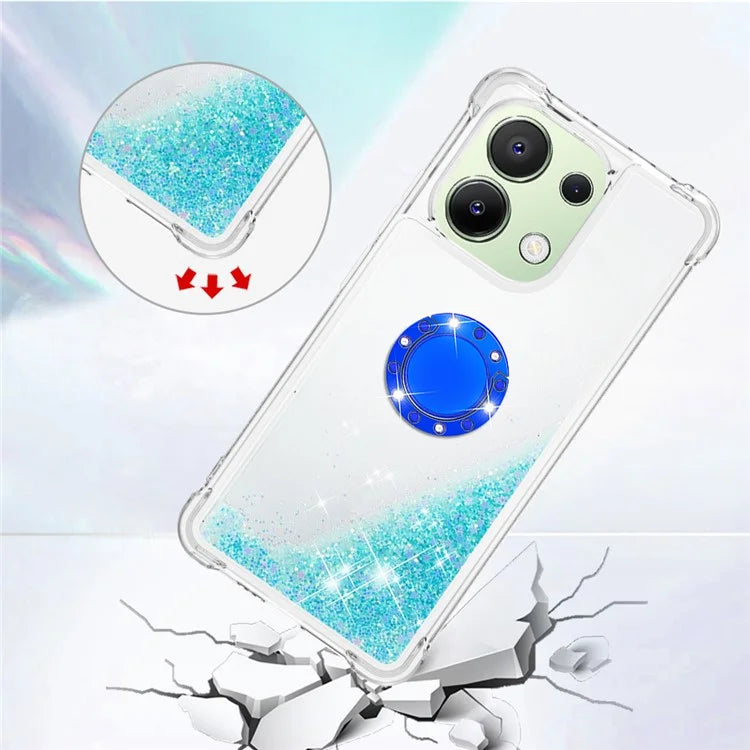 YB Quicksand Series-7 TPU Phone Case for Xiaomi Redmi Note 13 4G Kickstand Cover