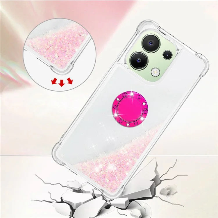YB Quicksand Series-7 TPU Phone Case for Xiaomi Redmi Note 13 4G Kickstand Cover